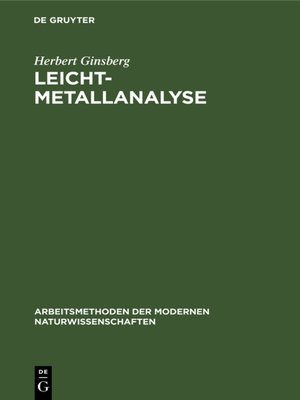 cover image of Leichtmetallanalyse